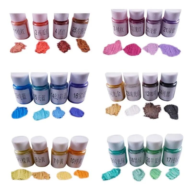 

4 Pcs/set DIY Crystal Epoxy Pearlescent Powder Slim Material Mica Glitter Crystal Mud Filler HX6F