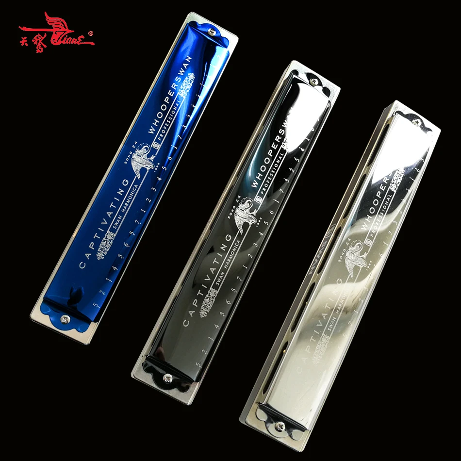 Swan 24 Отверстия октавы настроенный гармоника металлические Ключ C с чехол