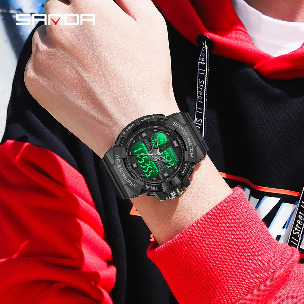 

Часы наручные SANDA Мужские кварцевые, водонепроницаемые, в стиле милитари, 6025