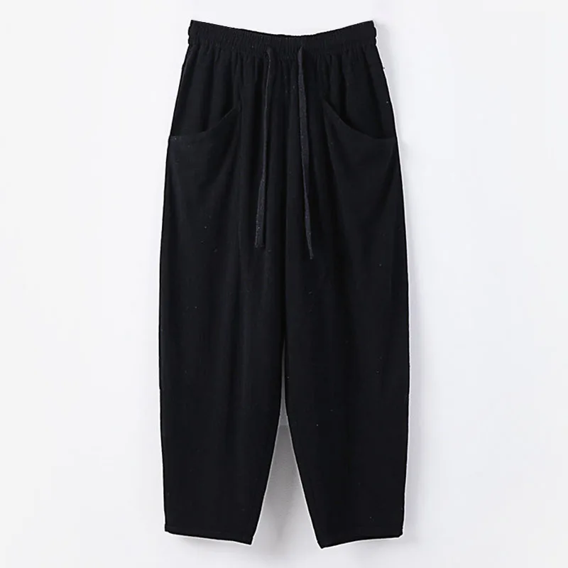 

Autumn Summer pants men 5XL 6XL 7XL 8XL Waist 140cm Plus size linen large size trousers men 4 colors