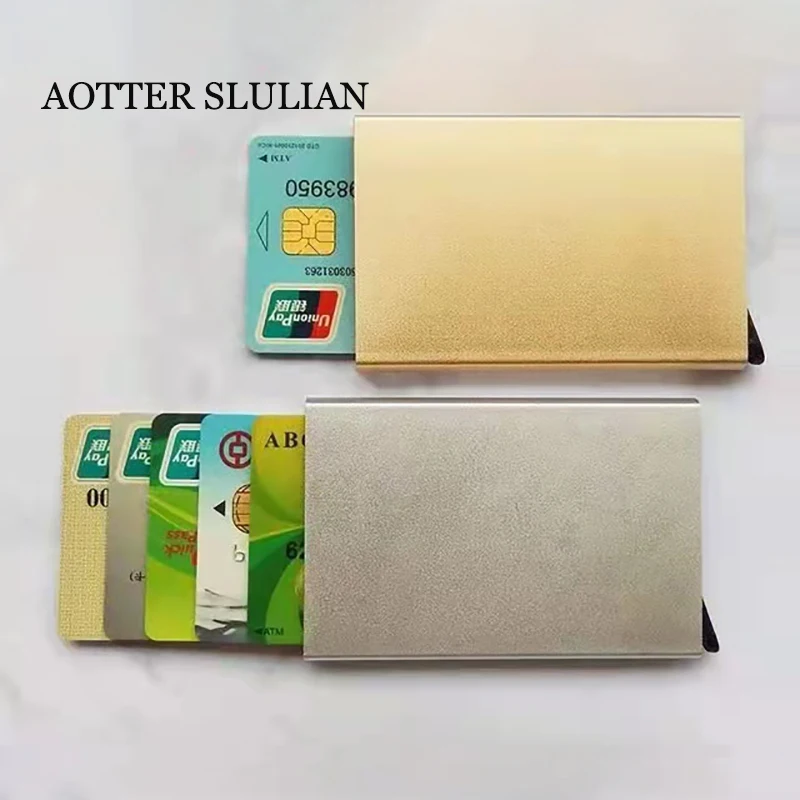 

Card Holder Business RFID Anti-theft Aluminium Alloy ID Credit Cards Bags Anti Protect Cardholder Wallet Metal Cases Porte Carte