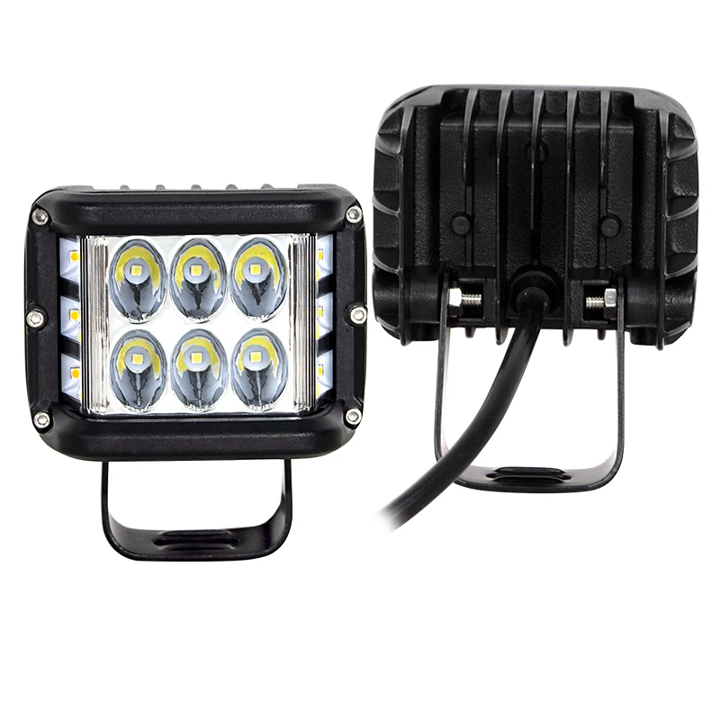 Goedkoop 2/10X 4in 3 Zijden Shooter 60W Led Verlichting Kubus Wit & Amber Strobe Flash Rijden Lamp Voor Suv Truck Auto Boot