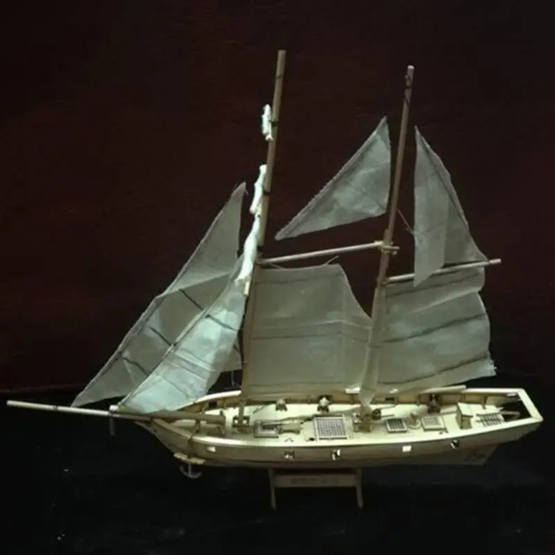 Juego de construcci&oacute;n de velero de madera, Kit de ensamblaje a escala 1:100, modelo de barco, juguete de navegaci&oacute;n, ensamblado, manualidades de madera DIY-1