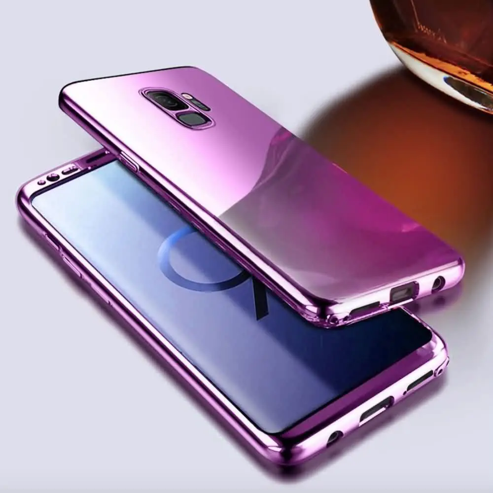 Мягкая пленка глянцевый зеркальный чехол для Samsung Note 8 9 S7 edge цветной