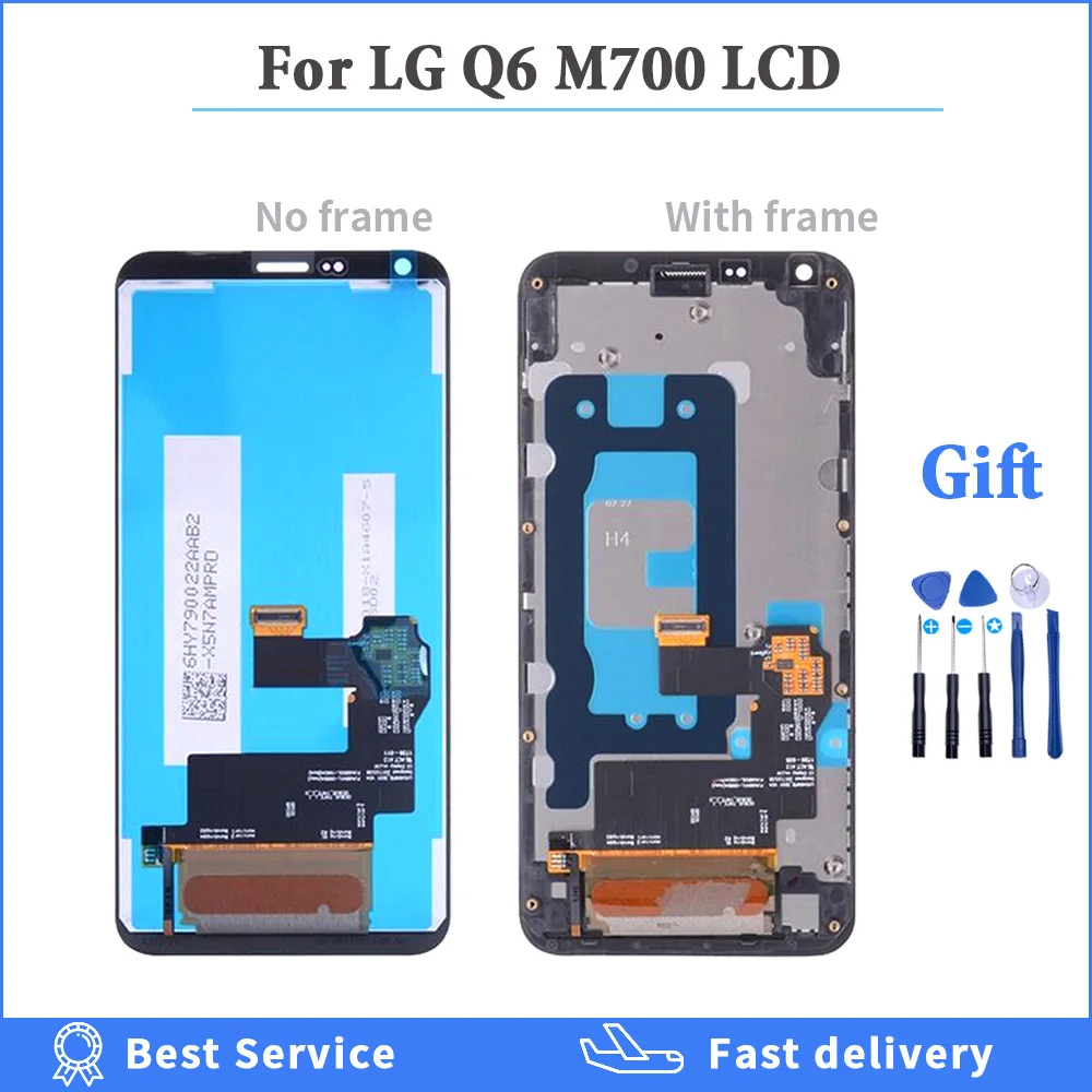 5 &quotЖК дисплей для LG Q6 ЖК с рамкой кодирующий преобразователь сенсорного экрана в