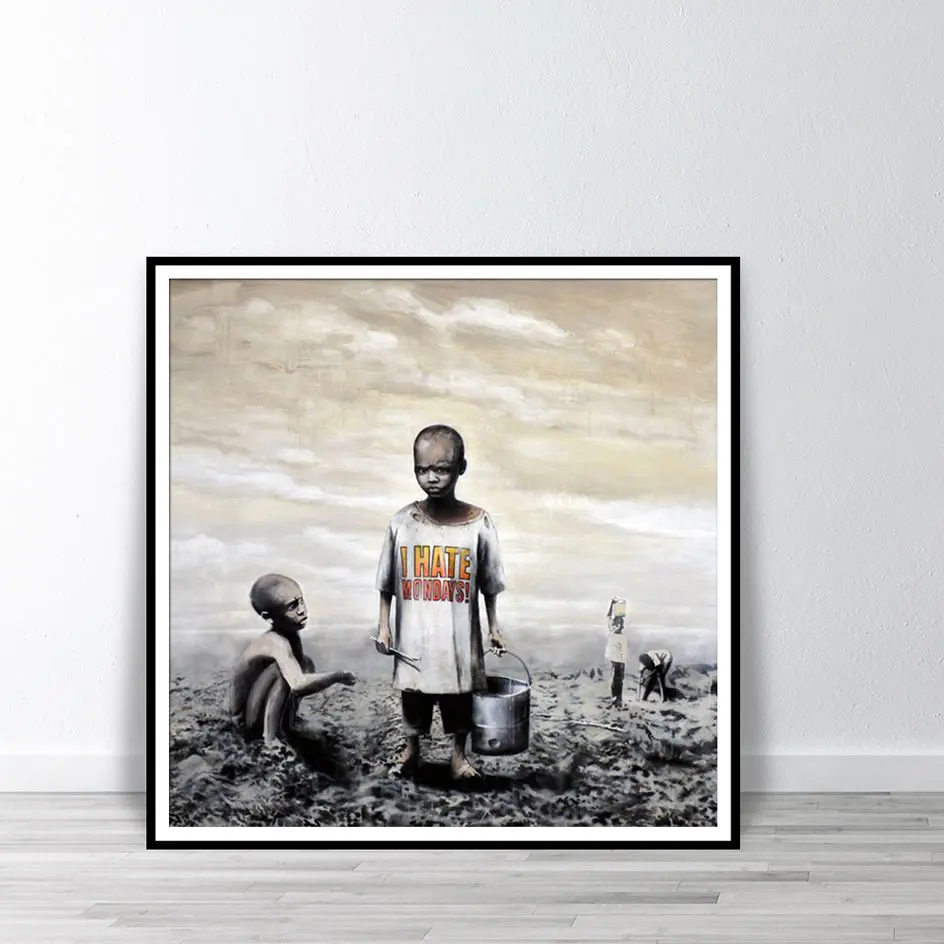 Banksy I Hate Mondays холст настенная Художественная печать постер современное искусство