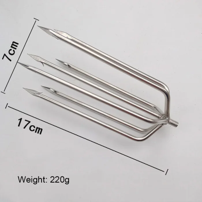Stainless Steel Fishing Tools Prong Serrated Harpoon Fish Fork Fishing Ice Crusher Drill Fishing Tackle Fishing Tool Accessories