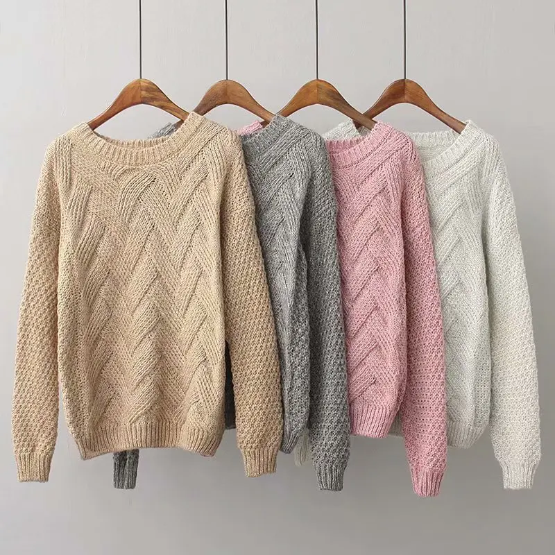 

Women Sweaters Warm Pullover And Jumpers Crewneck Mohair Pullover Twist Pull Jumpers Autumn 2021 Knitted Sweaters Christmas