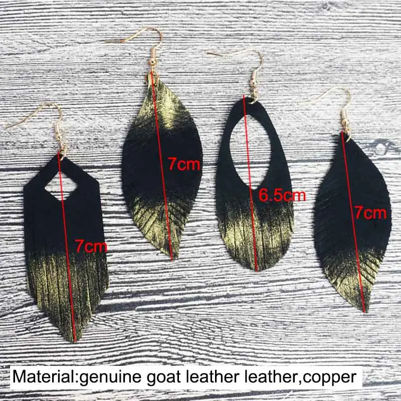 M &amp G три слоя Золотая кисточка натуральная козья кожа серьги для женщин природа