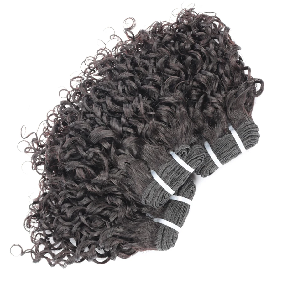 

Single Weft Human Hair Pixie Curls 1/3/4 Pcs Funmi Curly Hair Extension Sew In Hair For Wig 50G/Pc Brazilian Hair Weave Bundles