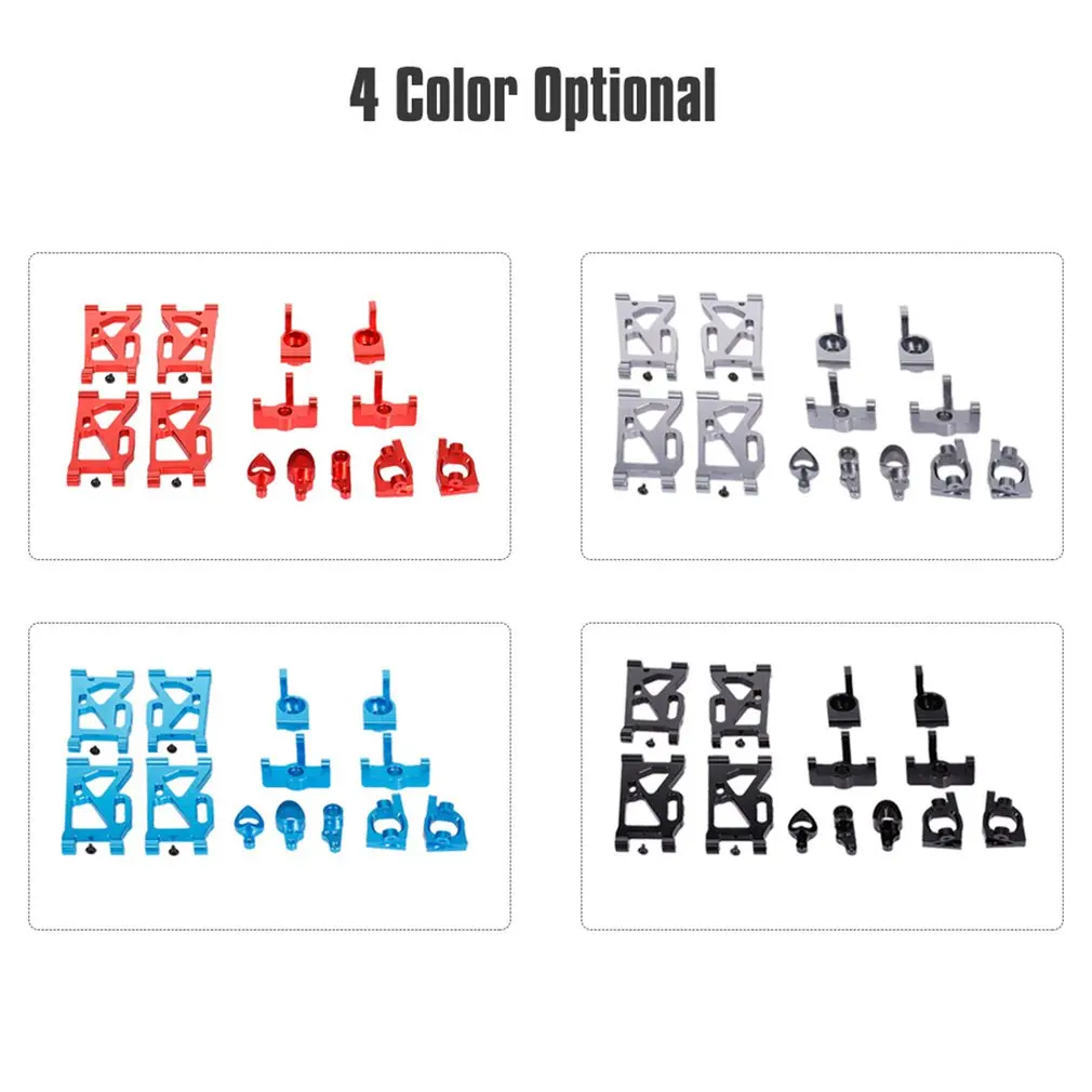 

For Wltoys 144001 Racing Car Aluminium Alloy Front And Rear Arms Steering Hub Rear Front Wheel Seat Metal Seat Set