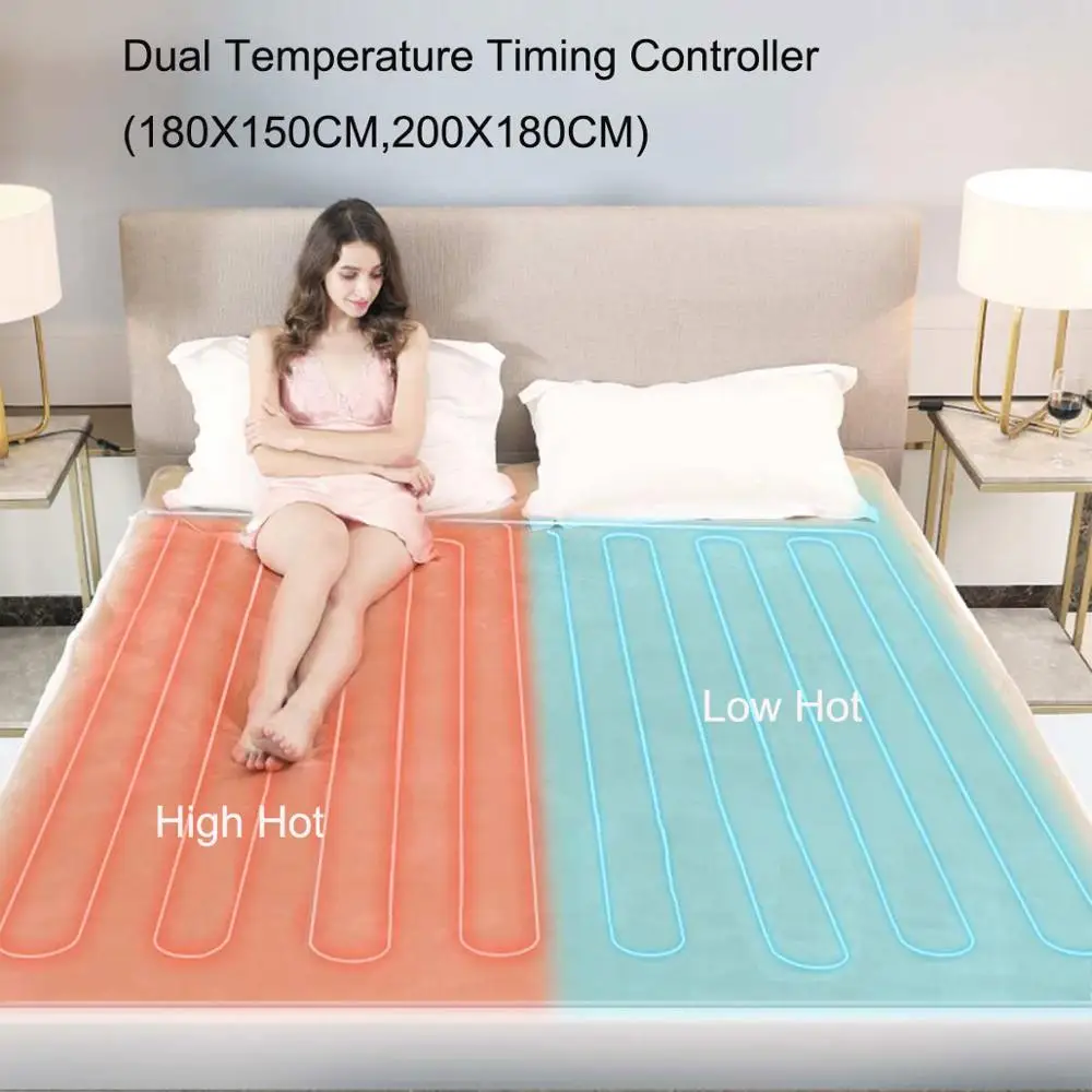 

High Grade Warm Heater Velvet Electric Heating Blanket 4 Gear Temperature Timing Controller Room Electric Blanket Pad Mat