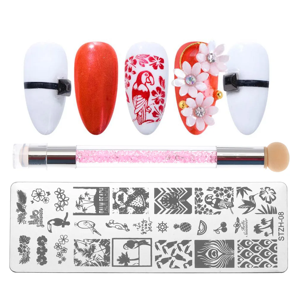 1 компл. Цветок Геометрия животные штамп для ногтей шаблон самостоятельного