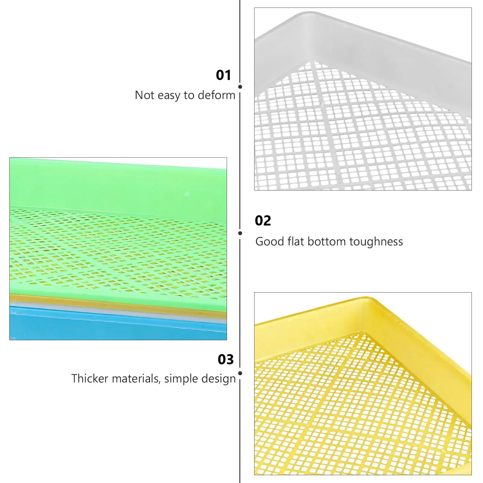 

4Pcs Square Plant Germination Tray Mesh Plastic Hydrophobic Sprout Seedlings Dendrobium Succulent Seedling Tray Random Color