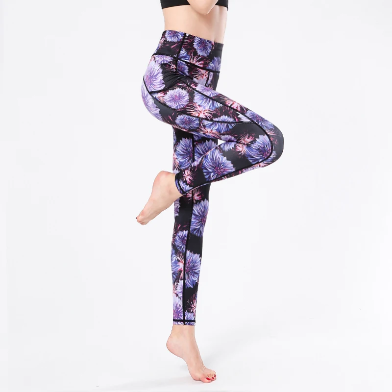 

Sfit Women Gym Leggings Faux Denim Jeans Leggings Pocket Printing Leggings Casual High Waist Pencil Pants Plus size Yoga Pants