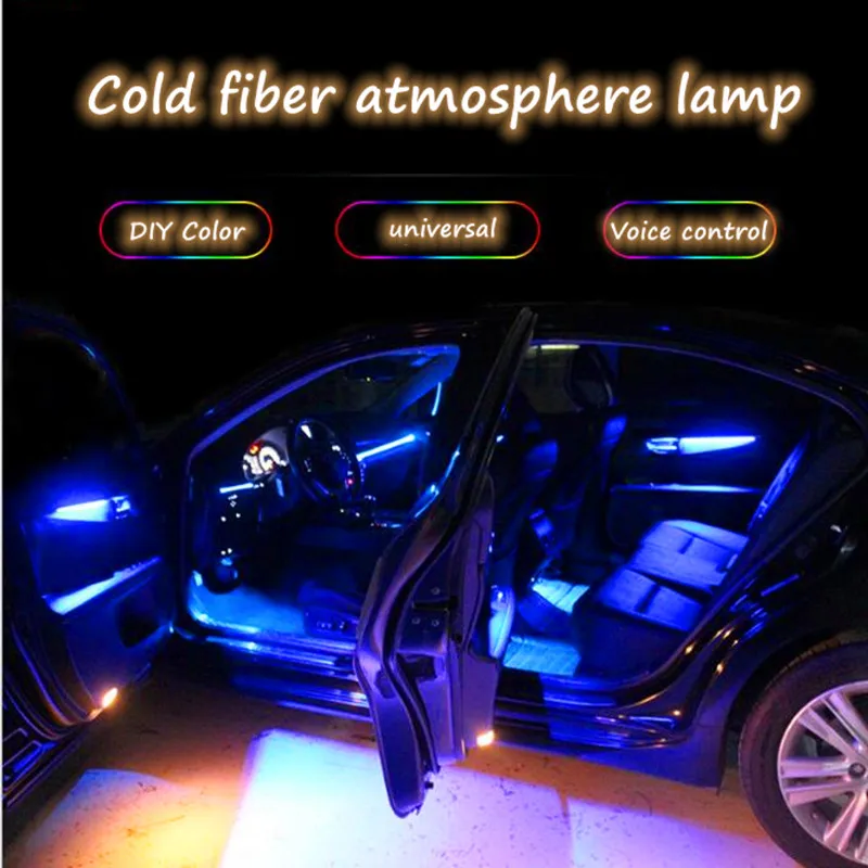 

Car Interior Accessories Atmosphere Lamp EL Noen Light Strip App Sound Control LED Strip DIY Dashboard Console Decorative Lamp