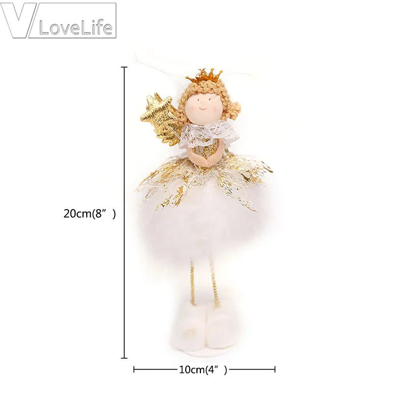 New Year Angel Wings Girl Doll Christmas Decorations Xmas Tree Pendant Home Desk Decor Gift For | Дом и сад