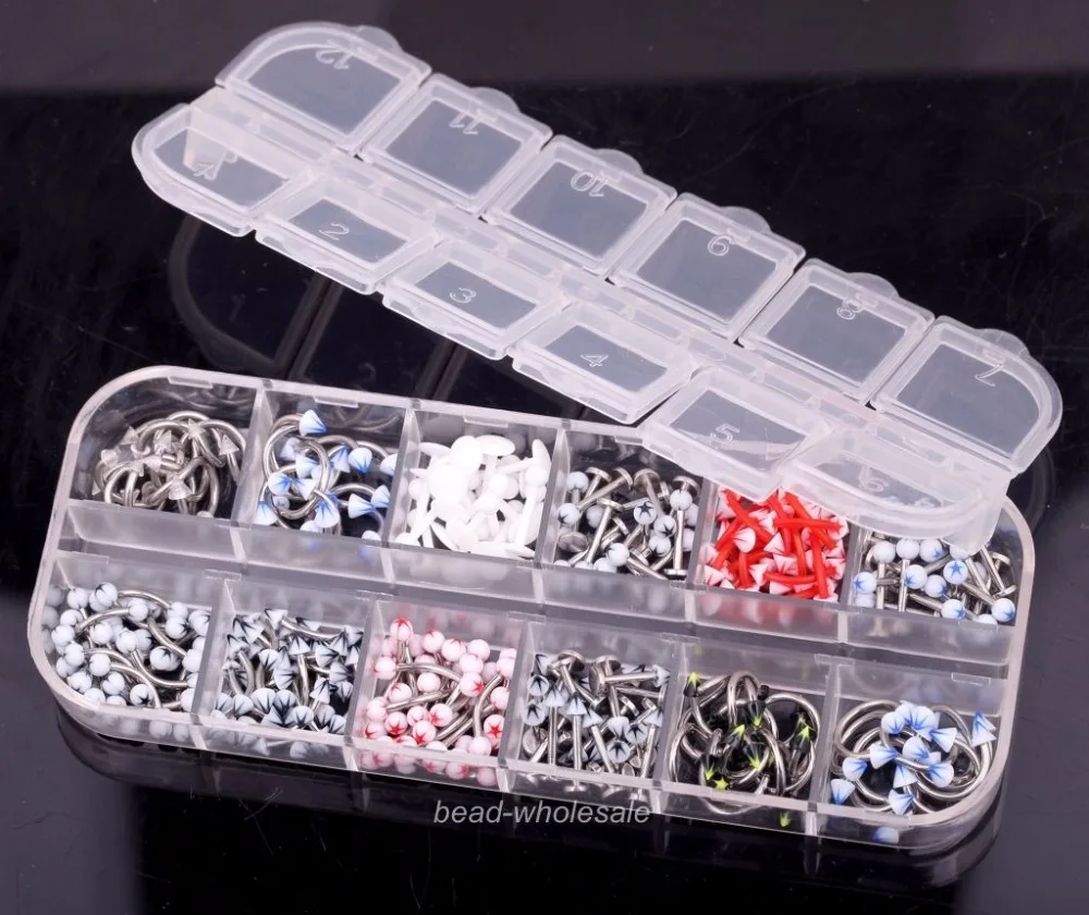 12 Сетка слот инструмент ювелирные изделия бусины Органайзер коробка