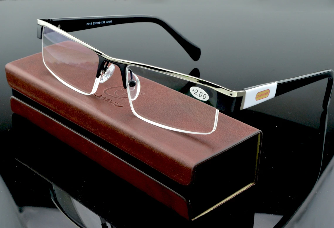 Купи Luxury business Blu Light Blocking Reading Glasses High Quality with PU Case CLARAVIDA America Brand for Gentlemen +0.75~+4.0 за 480 рублей в магазине AliExpress