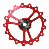 17t aluminum alloy bike rear derailleurs cnc bearing bicycle rear derailleur pulley guide wheel cycling accessories red
