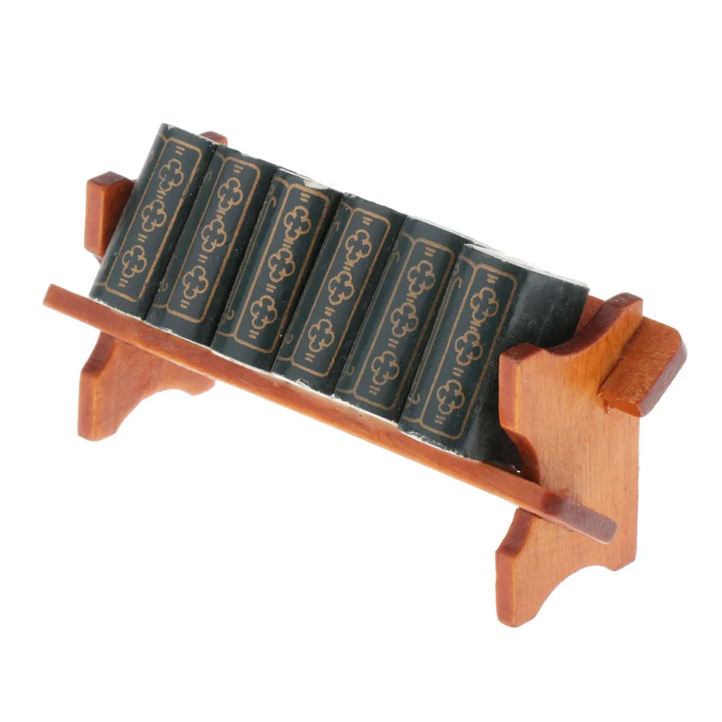 Кукольный домик Миниатюрные 1:12 весы деревянная книжная полка с книгами для кукол