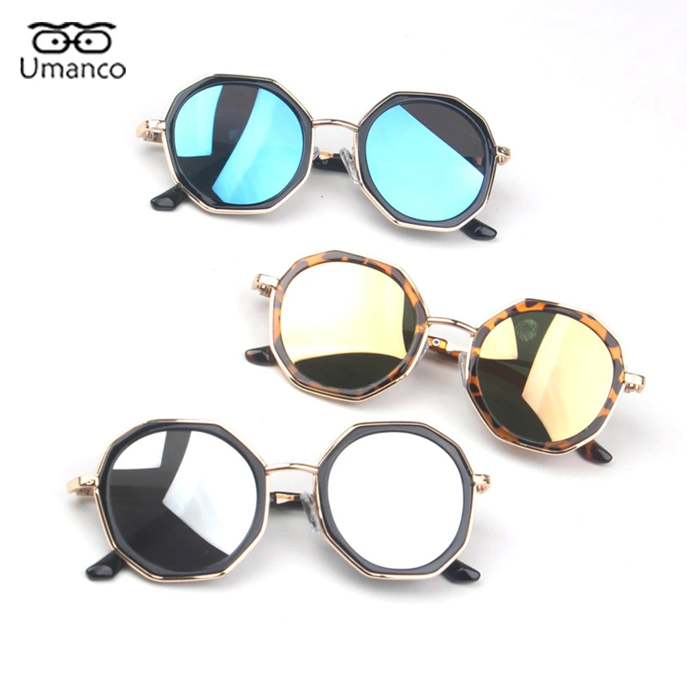 

Красочные Круглые Солнцезащитные очки для детей металлический каркас AC объектив Винтажные Солнцезащитные очки для мальчиков и девочек с з...