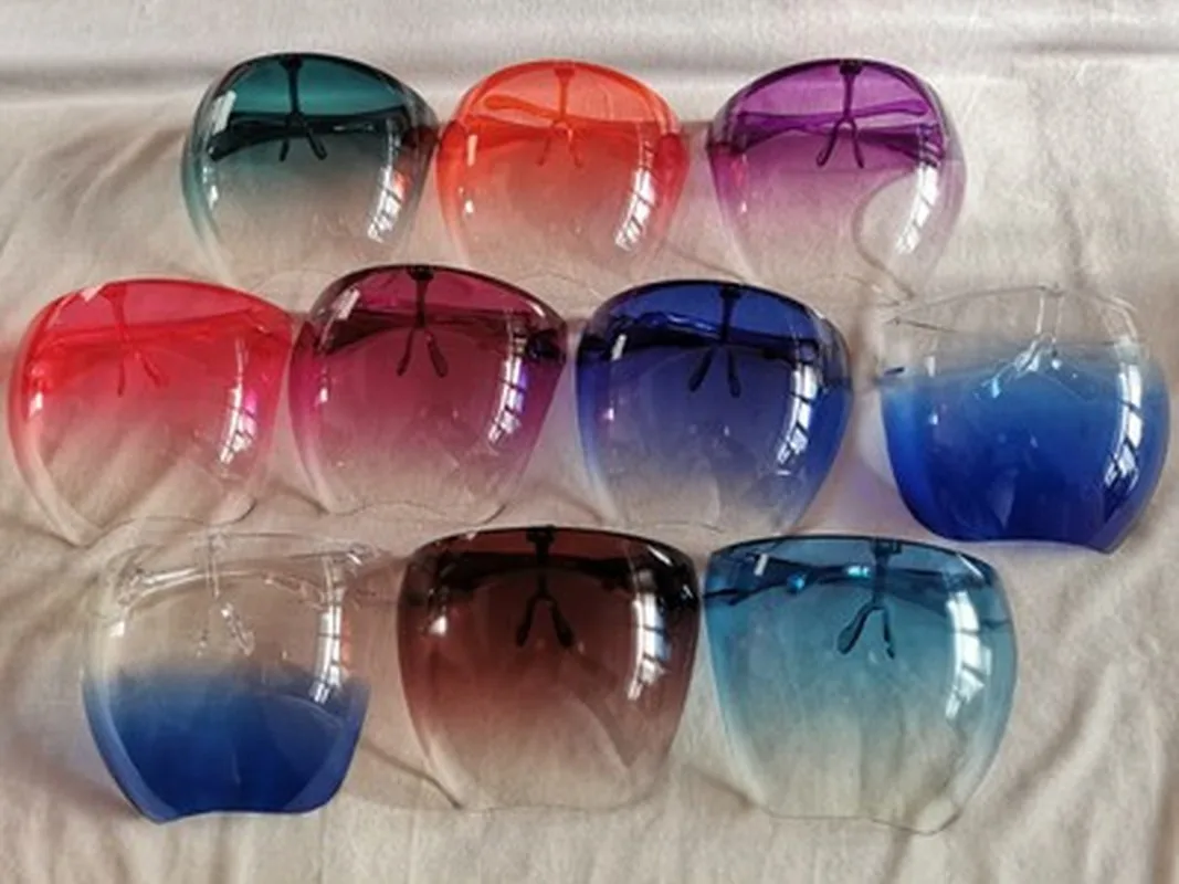 

Unisex Colorful Eye Shield Visor Wrap Shield Large Mirror Sun Glasses Half Face Shield Guard Protector Face Mask Anti-spray Mask