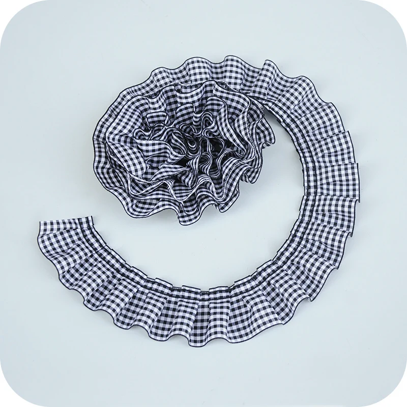 40 мм черно белая клетчатая кружевная лента &quotсделай сам&quot|Кружево| |