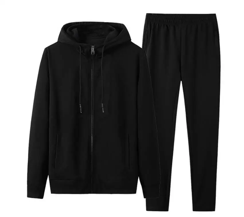 

2021 Winter Hoodie Men Sets Cotton Zipper Man Hoodies Sweatpants Casual Hoodie Set Men Clothing
