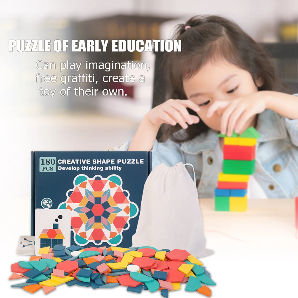 Деревянная головоломка геометрической формы креативная игрушка-пазл сделай сам