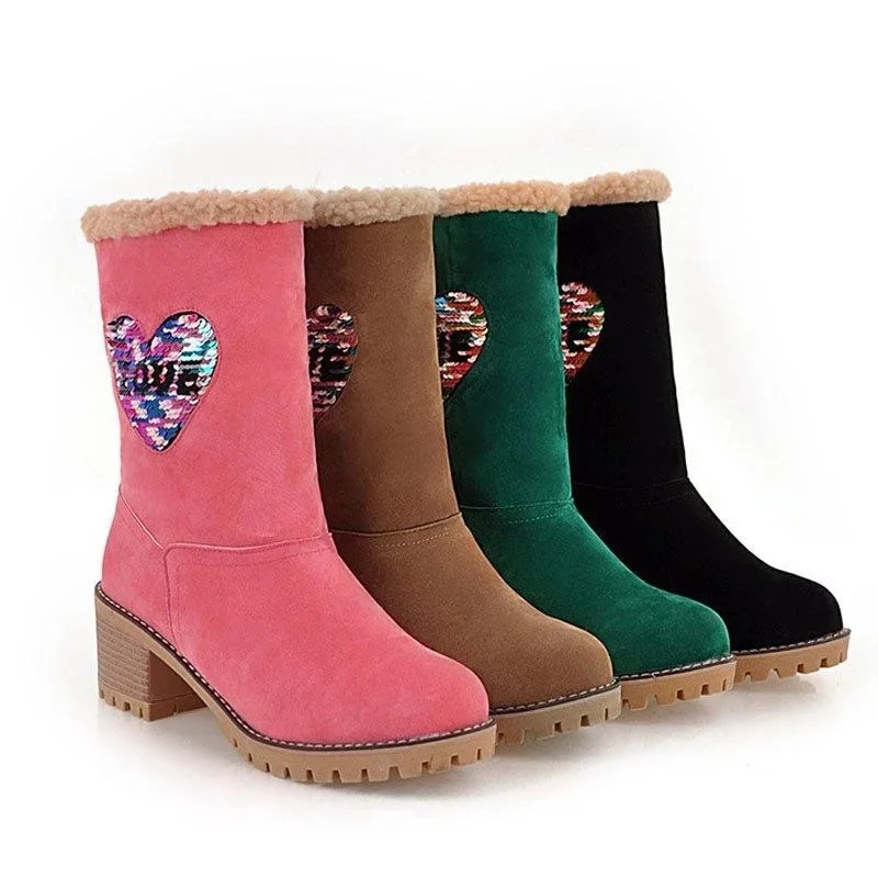 Женские теплые ботинки для снежной погоды зимние меховые короткие женские замшевые с плюшевой подкладкой