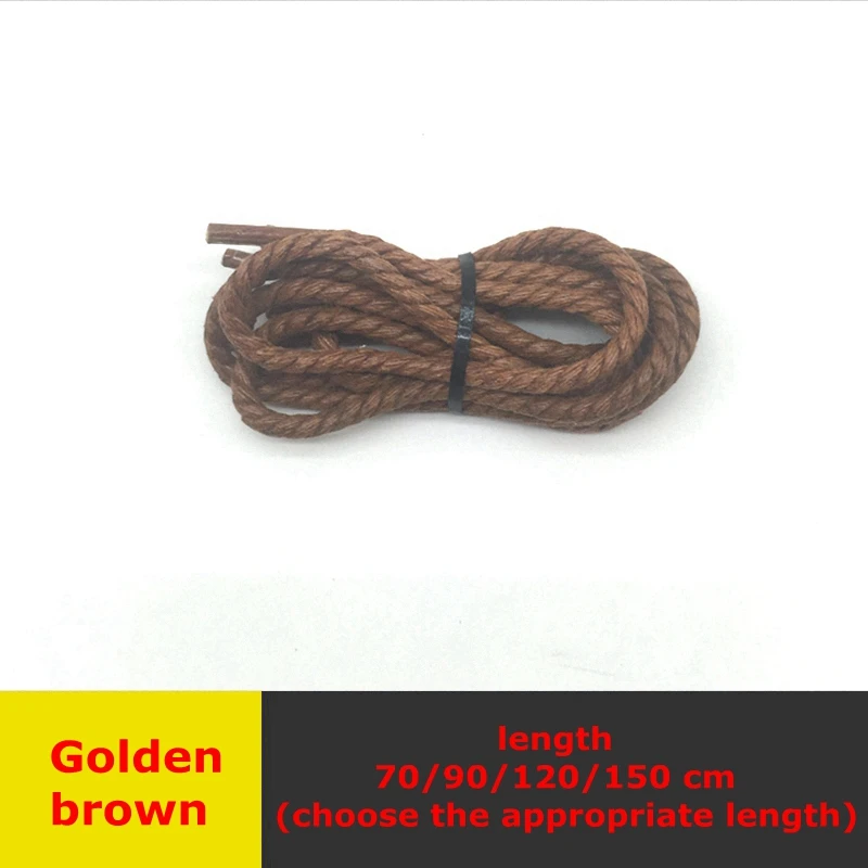 Golden Brown 1 пара круглые шнурки для ботинок кожаные облитые шнурки для ботинок на открытом воздухе ботинки «мартенс» для отдыха на шнуровке; для взрослых; обувь унисекс кружева 60/90/120/150 см - Цвет: Golden Brown