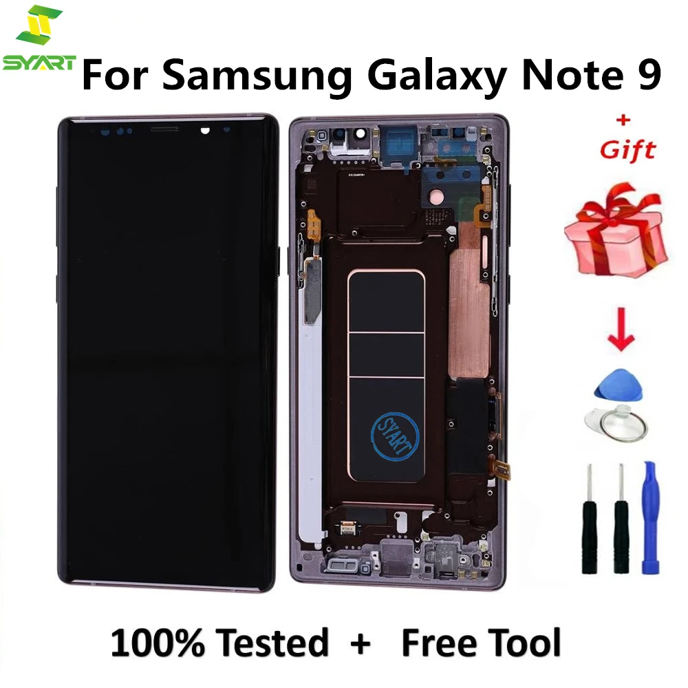 Pantalla LCD Super AMOLED para Samsung Galaxy Note 9, montaje de digitalizador con pantalla t&aacute;ctil, sin quemaduras ni sombras, sin puntos muertos, nueva-0