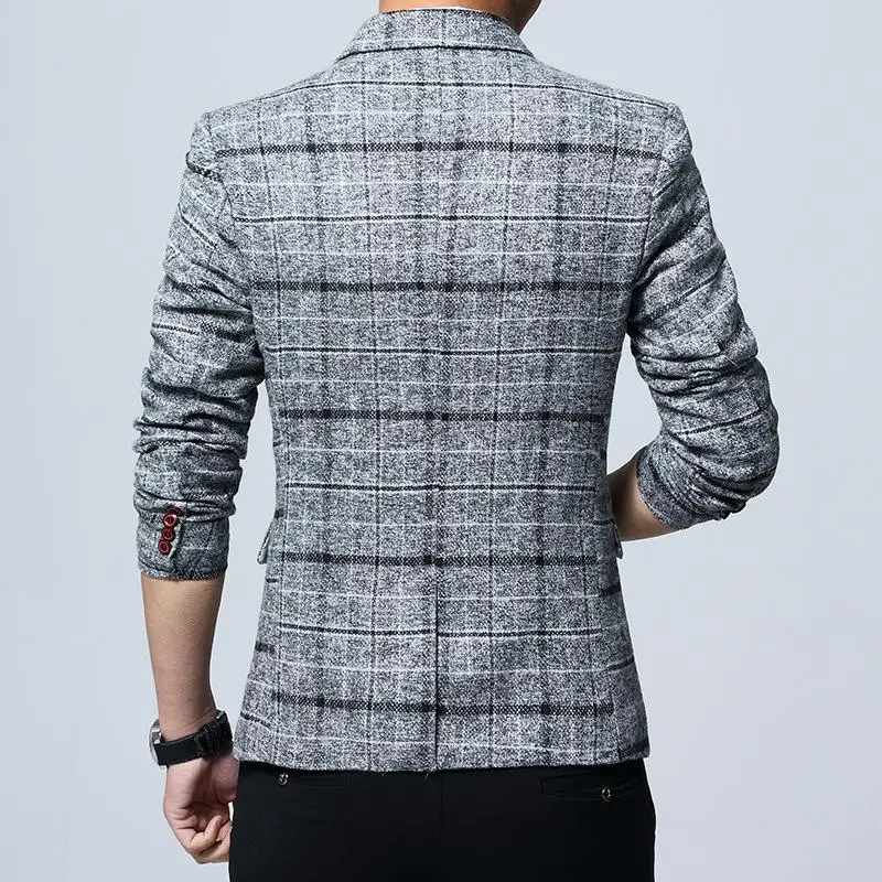 Новинка мужская куртка 4XL 5XL весенняя стильная клетчатая тонкая плотная