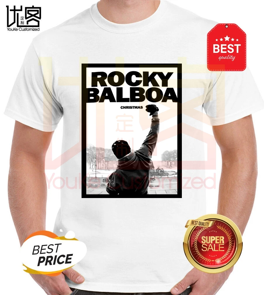 Модные мужские Рокки Бальбоа печатных футболки знаменитого фильма плакат Роки