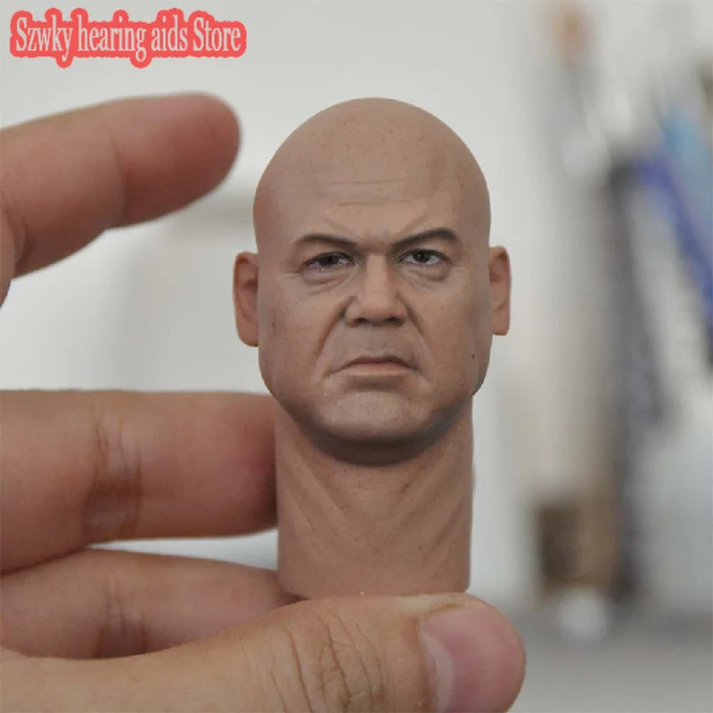 

In Stock 1/6 Scale Big Villain Shaved Gangster Head Sculpture Model Fit 12 Inch Soldier Action Figure Body For Fans Collection
