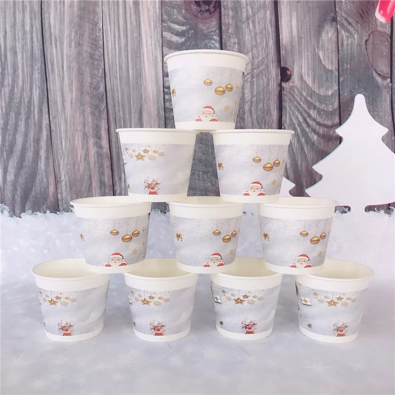 

Рождественское украшение, одноразовый стакан для воды, 10 шт., Новогоднее украшение, 2021, Noel, рождественский подарок, Navidad, Счастливого Рождест...
