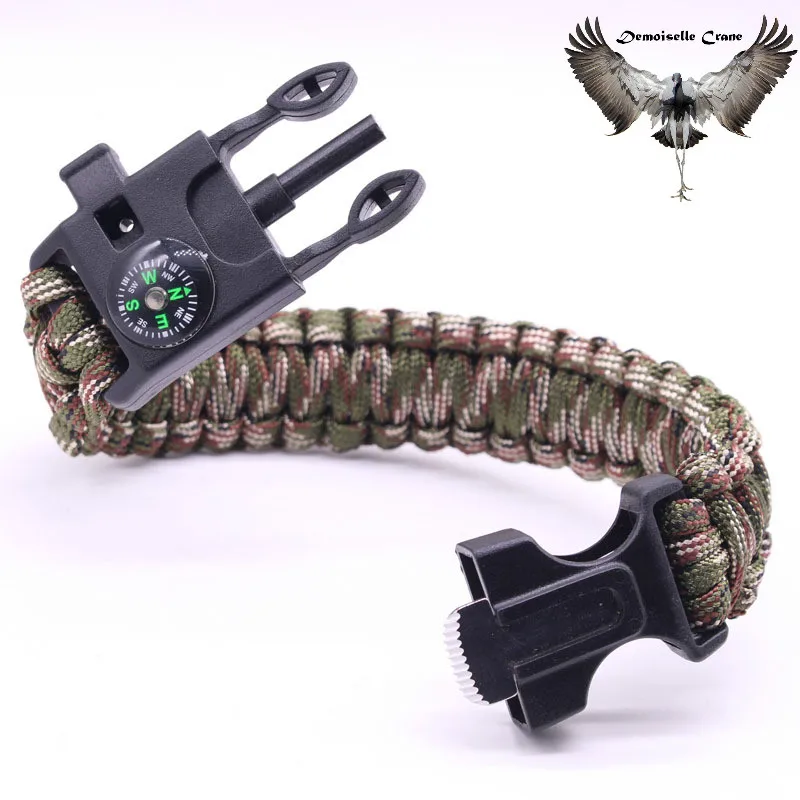 FX веревка для зонтика браслет выживания Многофункциональный пять в одном