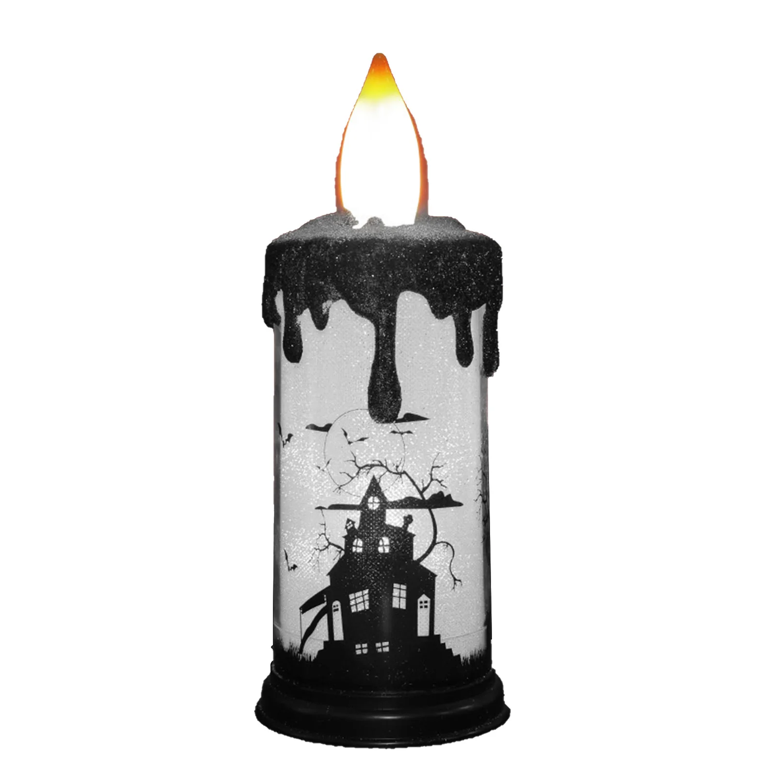 

Украшение для спальни, Хэллоуина, свеча, подсветка, светодиодный беспламенный орнамент, настольные подарки на батарейках, ужасный узор для ...