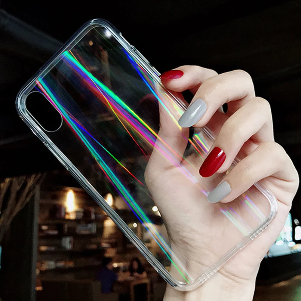 Laser Gradient Transparent TPU Case For iPhone 11 Pro Max 2019 Slim Clear Soft Shockproof Back Cover 6.1in Fundas |