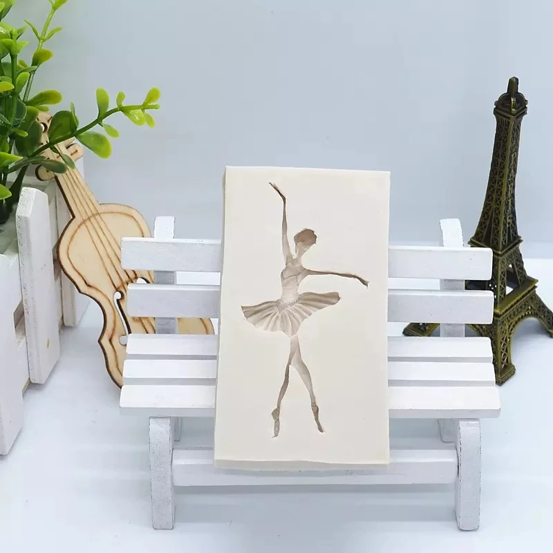 

Ballet Girl Fondant Resin Fondant Silicone Mold for DIY Pastry Cupcake Cake Dessert Plaster Lace Decoration Baking Tool Kitchen