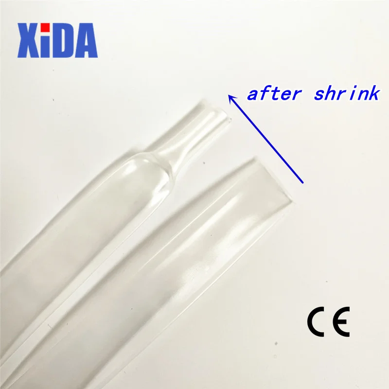 1Meter 2:1 Heat Shrink Tube Transparent Clear Black Shrinkable Tubing Wrap Wire Kits Sell Connector Cable Sleeve DIY Repair |