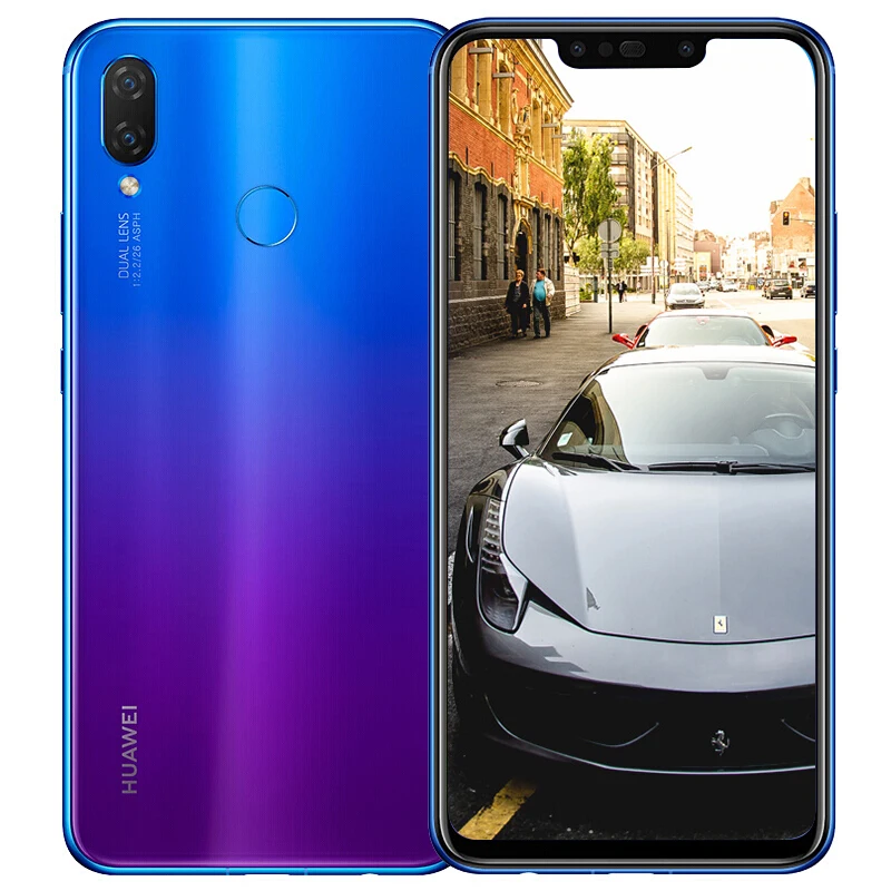 Сотовый телефон HuaWei NOVA 3i 4G LTE 4 камеры 24 МП 6 ГБ ОЗУ 128 Гб ПЗУ сканер отпечатка пальца