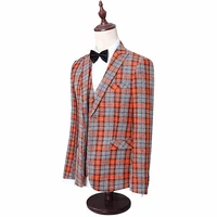 Jackets  Vest  Pants2020 Mens Groom Wedding Dress Male Plaid Formal Suits Set Men Fashion Casual Business Suit Three-piece
