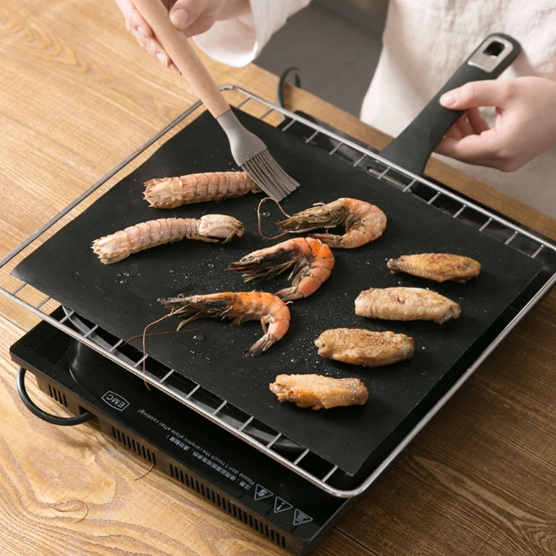 BBQ non-stick mat PTFE Grill Mat Barbecue outdoor Baking Pad Reusable Cooking Plate 40 * 33cm For Party Tools New |
