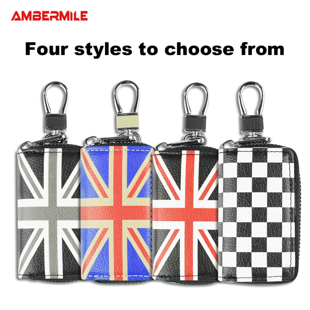 Кожаный чехол для ключей от Юнион Джек защитный Mini Cooper Countryman R50 R53 R55 R56 R60 F55 F56 F60