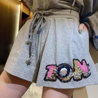 casual womens comfy drawstring womens sports shorts summer casual plus size shorts summer european style high quality diamond s