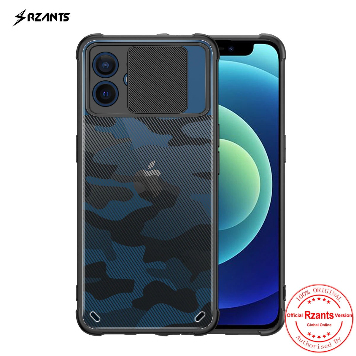 

Rzants for iphone 12 Mini iphone 12 Pro Max Case Camouflage Lens Airbag pumper Shockproof Casing Transparent Phone Shell
