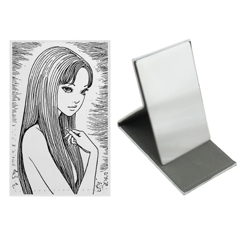 

JWEIJIAO Fashion Folding cosmetic mirror Japan Manga pattern portable makeup mirror Drop resistant stainless steel mirror JM23