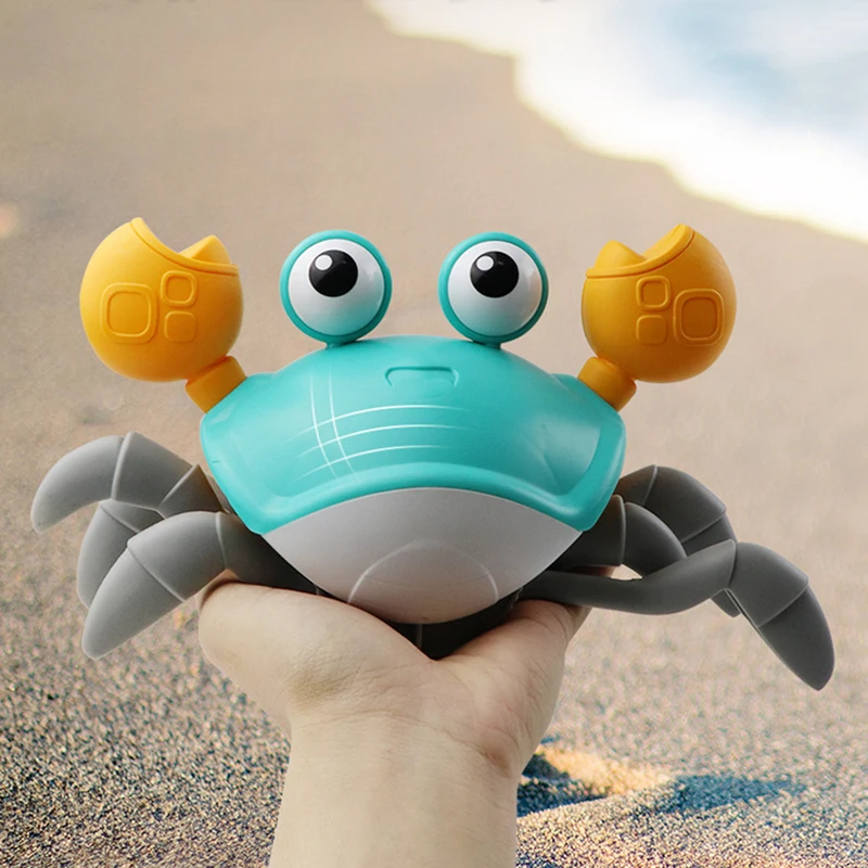 Детская игрушка для ванны, водная игра, заводная игрушка для купания младенцев, большая ванна в форме краба, летняя пляжная игрушка для ванной с животными для детей, девочек - изображение